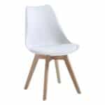 MARTIN Καρέκλα Τραπεζαρίας Κουζίνας, Ξύλο, PP Άσπρο, Αμοντάριστη Ταπετσαρία 48x56x82cm - Image 4