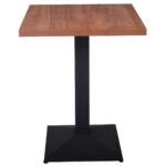 MARCO Τραπέζι Τετράγωνο Επιφάνεια Melamine Καρυδί Βάση Μέταλλο Μαύρο 41x41cm 60x60x74cm - Image 4