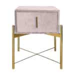 PASSION  Κομοδίνο με 1 Συρτάρι, Ύφασμα Velure Απόχρωση Cappuccino 51x40x65cm - Image 4