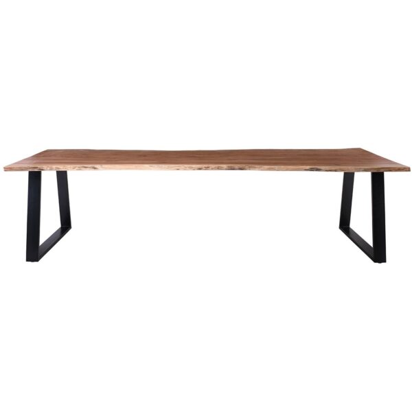 LIZARD-W Τραπέζι Τραπεζαρίας, Μέταλλο Βαφή Μαύρο, Ξύλο Ακακία Φυσικό 300x100x78cm - Image 4