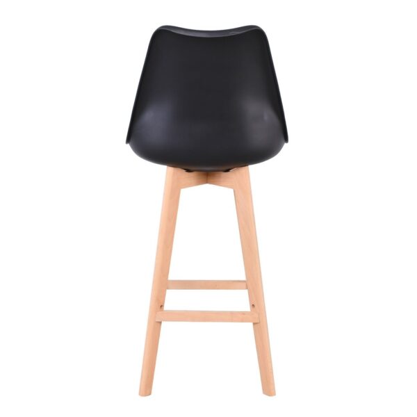 MARTIN Σκαμπό BAR Οξιά Φυσικό, Μαύρο PP & Ύφασμα Velure, Μονταρισμένη Ταπετσαρία 49x57x74/111cm - Image 10