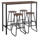 PUB Set Bar Τραπέζι + 4 Σκαμπό, Μέταλλο Βαφή Ανθρακί - Antique Brown Tab:120x40x100 Stool:Φ30 H.74 - Image 4