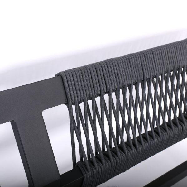 RIVIERA Set Σαλόνι Κήπου ALU: 3Θέσιος+2 Πολυθρόνες+Τραπέζι, Σκελετός & Μαξιλάρια Ανθρακί 120x62x36/184x80x82/68x80x82cm - Image 9