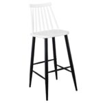 LAVIDA Σκαμπό BAR με Πλάτη, Μέταλλο Βαφή Μαύρο, PP Άσπρο 43x49x76/107cm - Image 8