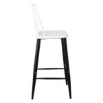 LAVIDA Σκαμπό BAR με Πλάτη, Μέταλλο Βαφή Μαύρο, PP Άσπρο 43x49x76/107cm - Image 9