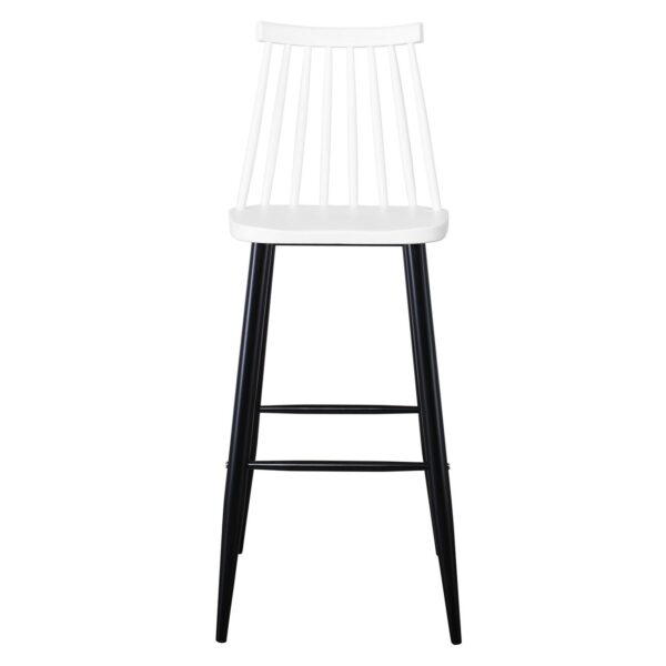 LAVIDA Σκαμπό BAR με Πλάτη, Μέταλλο Βαφή Μαύρο, PP Άσπρο 43x49x76/107cm - Image 11