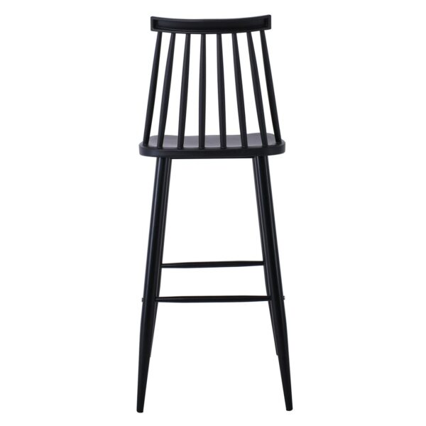 LAVIDA Σκαμπό BAR με Πλάτη, Μέταλλο Βαφή Μαύρο, PP Μαύρο 43x49x76/107cm - Image 10
