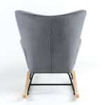 ALMA Rocking Πολυθρόνα Μπερζέρα Καθιστικού, Ύφασμα Velure Γκρι, Βάση Μαύρο-Φυσικό 67x86x92cm - Image 10