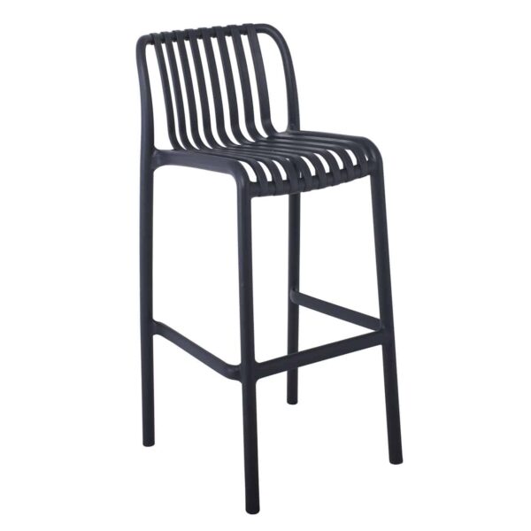 MODA Σκαμπό Bar-Pro Στοιβαζόμενο, PP-UV Protection Απόχρωση Ανθρακί 45x49x75/101cm - Image 8