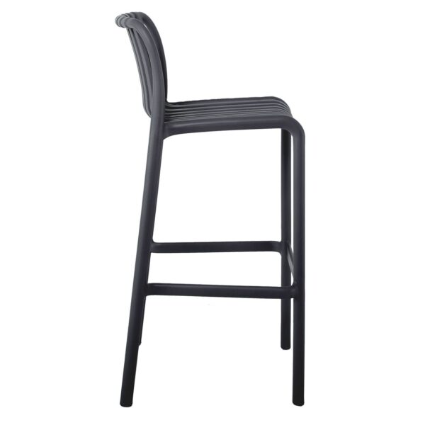 MODA Σκαμπό Bar-Pro Στοιβαζόμενο, PP-UV Protection Απόχρωση Ανθρακί 45x49x75/101cm - Image 9