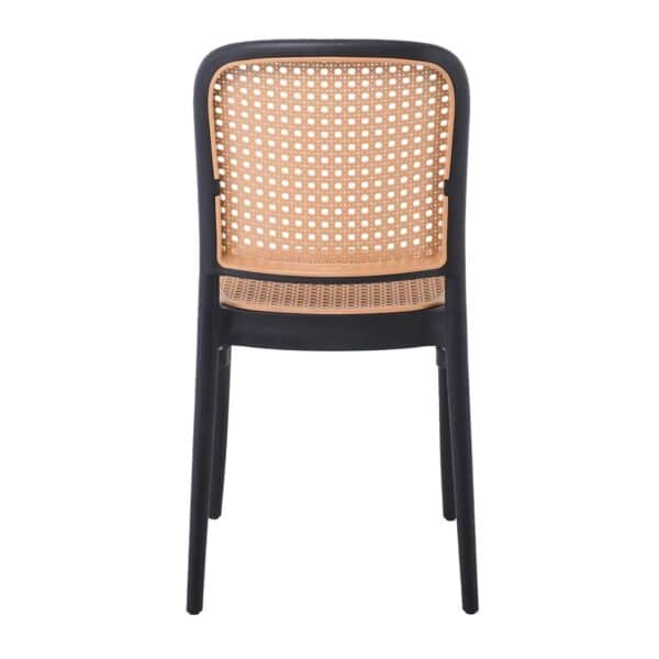 FLORENCE Καρέκλα PP Μαύρο, PP Rattan Μπεζ, Στοιβαζόμενη 41x41x83cm - Image 10