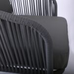 SALSA Rope Set Σαλόνι Κήπου ALU, Απόχρωση Ανθρακί-Σκ.Γκρι: Τραπέζι+2 Θέσιος+2 Πολυθρόνες 100x60x37-155x73x70-68x73x70cm - Image 7