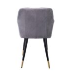 RENA Πολυθρόνα Μέταλλο Βαφή Μαύρο, Ύφασμα Velure, Απόχρωση Γκρι 53x59x85cm - Image 10