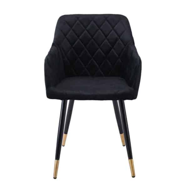 RENA Πολυθρόνα Μέταλλο Βαφή Μαύρο, Ύφασμα Velure, Απόχρωση Μαύρο 53x59x85cm - Image 11