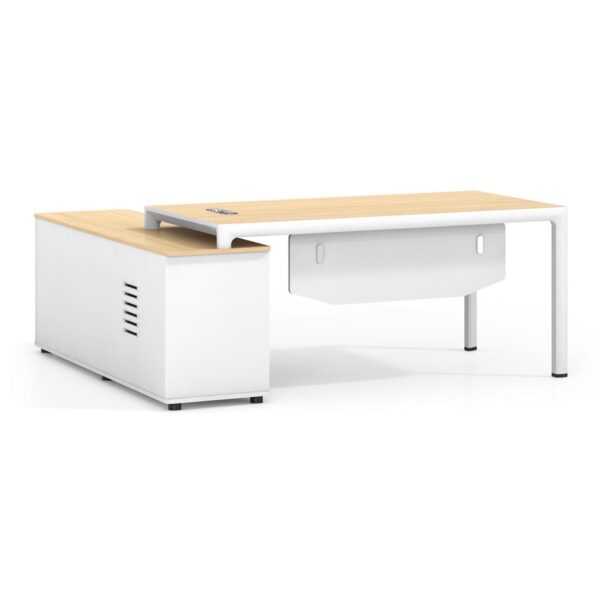 THESIS Γραφείο Αναστρέψιμη Γωνία, Απόχρωση Beech - Άσπρο 160x80x75/160x40x65cm - Image 10