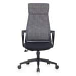 BF2990  Πολυθρόνα Γραφείου Διευθυντή, Mesh Γκρι, Ύφασμα Μαύρο 73x67x118/128cm - Image 10