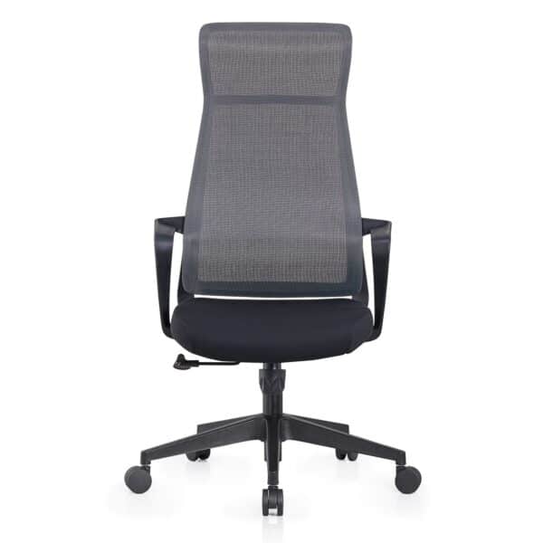 BF2990  Πολυθρόνα Γραφείου Διευθυντή, Mesh Γκρι, Ύφασμα Μαύρο 73x67x118/128cm - Image 10