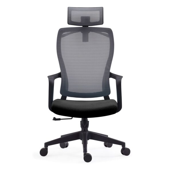 BF3850 Πολυθρόνα Γραφείου Διευθυντή, Mesh Γκρι, Ύφασμα Μαύρο 68x63x110/120cm - Image 11