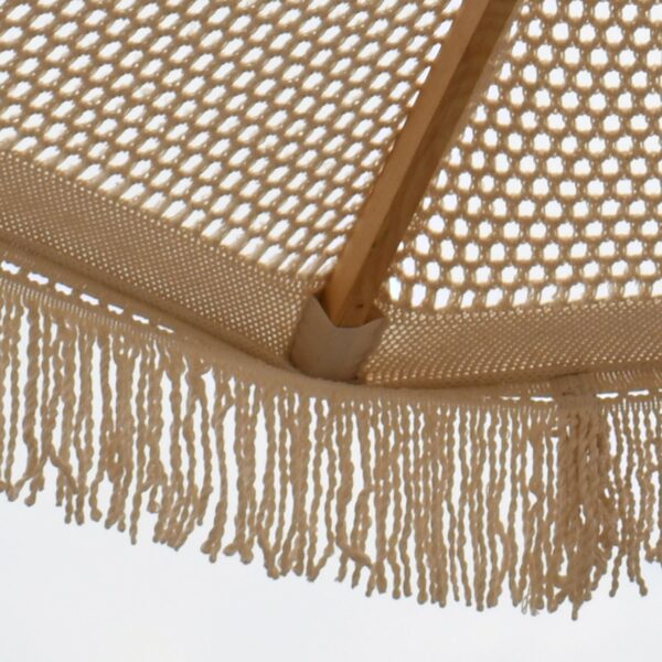 ΟΜΠΡΕΛΑ Ξύλινη Φ250cm, Πλεκτό Μακραμέ Μπεζ Φ250cm (Pole Φ40mm) - Image 9