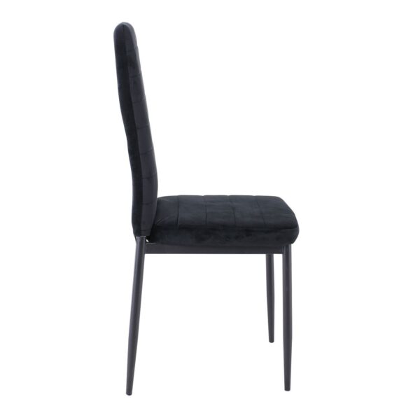 JETTA Καρέκλα Τραπεζαρίας Κουζίνας, Μέταλλο Βαφή Μαύρο Ύφασμα Velure Μαύρο (Συσκ.6) 40x50x95cm - Image 8
