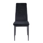 JETTA Καρέκλα Τραπεζαρίας Κουζίνας, Μέταλλο Βαφή Μαύρο Ύφασμα Velure Μαύρο (Συσκ.6) 40x50x95cm - Image 10