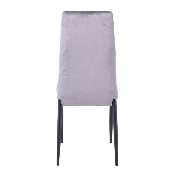 JETTA Καρέκλα Τραπεζαρίας Κουζίνας, Μέταλλο Βαφή Μαύρο Ύφασμα Velure Γκρι (Συσκ.6) 40x50x95cm - Image 9