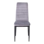 JETTA Καρέκλα Τραπεζαρίας Κουζίνας, Μέταλλο Βαφή Μαύρο Ύφασμα Velure Γκρι (Συσκ.6) 40x50x95cm - Image 10