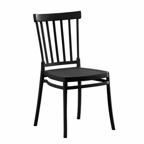 WINDSOR Καρέκλα Τραπεζαρίας Κήπου Στοιβαζόμενη, PP Μαύρο UV Protection 46x53x86cm - Image 5