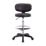 BF406 Σκαμπό Reception-Ταμείου PU Μαύρο, Τροχήλατο, Ρύθμιση Ύψους, Περιστρεφόμενο 50x50x90/110cm - Image 10