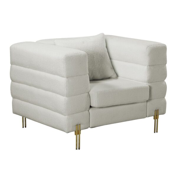 MORRIS Πολυθρόνα Σαλονιού - Καθιστικού, Ύφασμα Teddy Άσπρο 103x84x76cm - Image 6