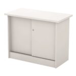 ΝΤΟΥΛΑΠΙ Γραφείου Πλαϊνό, 2 Φύλλα Συρόμενα - 2 Ράφια, Απόχρωση Άσπρο 90x45x70cm - Image 4