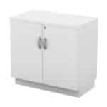 ΝΤΟΥΛΑΠΙ Χαμηλό Γραφείου Δίφυλλο με 2 Ράφια, Απόχρωση Άσπρο 80x45x75cm - Image 4