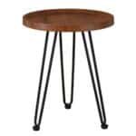 MATRIX Τραπεζάκι Σαλονιού Καθιστικού, Μέταλλο Βαφή Μαύρο, Ξύλο Καρυδί Φ45xH.55cm - Image 4