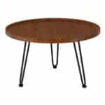 MATRIX Τραπεζάκι Σαλονιού Καθιστικού, Μέταλλο Βαφή Μαύρο, Ξύλο Καρυδί Φ76xH.45cm - Image 4