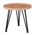 MATRIX Τραπεζάκι Σαλονιού Καθιστικού, Μέταλλο Βαφή Μαύρο, Ξύλο Φυσικό Φ50xH.46cm - Image 4