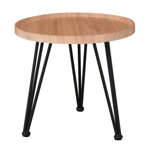 MATRIX Τραπεζάκι Σαλονιού Καθιστικού, Μέταλλο Βαφή Μαύρο, Ξύλο Φυσικό Φ50xH.46cm - Image 4