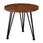 MATRIX Τραπεζάκι Σαλονιού Καθιστικού, Μέταλλο Βαφή Μαύρο, Ξύλο Καρυδί Φ50xH.46cm - Image 4