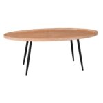 MATRIX Τραπεζάκι Σαλονιού Καθιστικού, Μέταλλο Βαφή Μαύρο, Ξύλο Φυσικό 120x60x46cm - Image 4