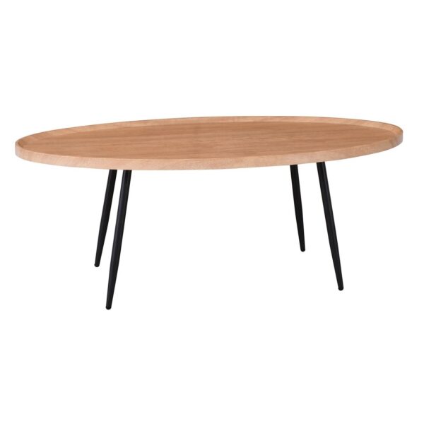 MATRIX Τραπεζάκι Σαλονιού Καθιστικού, Μέταλλο Βαφή Μαύρο, Ξύλο Φυσικό 120x60x46cm - Image 4