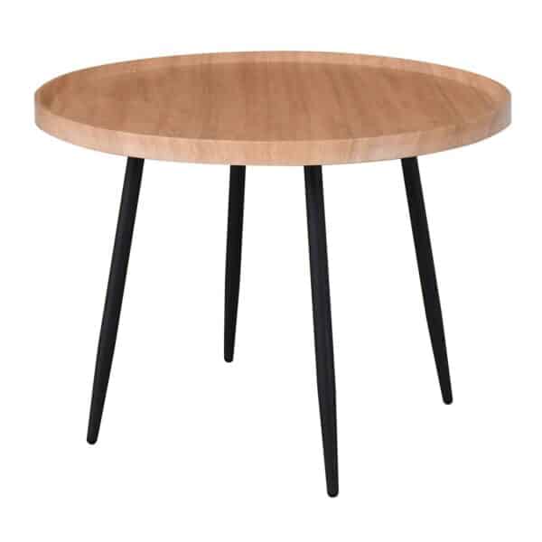 MATRIX Τραπεζάκι Σαλονιού Καθιστικού, Μέταλλο Βαφή Μαύρο, Ξύλο Φυσικό Φ70xH.52cm - Image 4