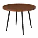 MATRIX Τραπεζάκι Σαλονιού Καθιστικού, Μέταλλο Βαφή Μαύρο, Ξύλο Καρυδί Φ70xH.52cm - Image 4