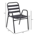 FANTIC Πολυθρόνα Μέταλλο - Αλουμίνιο Βαφή Ανθρακί, Στοιβαζόμενη 54x58x76cm - Image 6