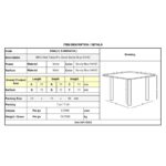 BRIO Slat Τραπέζι-Pro Κήπου - Βεράντας, Μέταλλο Βαφή Sandy Blue 5415C 70x70x73cm - Image 6