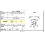 ΖΑΠΠΕΙΟΥ Pantone Τραπέζι Πτυσσόμενο, Μέταλλο Βαφή Sandy Blue 5415C Φ60cm H.70cm - Image 6