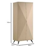 CRONOS  Ντουλάπα Δίφυλλη, Απόχρωση Φυσικό 80x60x195cm - Image 5