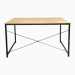 ΓΡΑΦΕΙΟ Η/Υ Μέταλλο Βαφή Μαύρο, Melamine Beech 120x60x74cm - Image 8