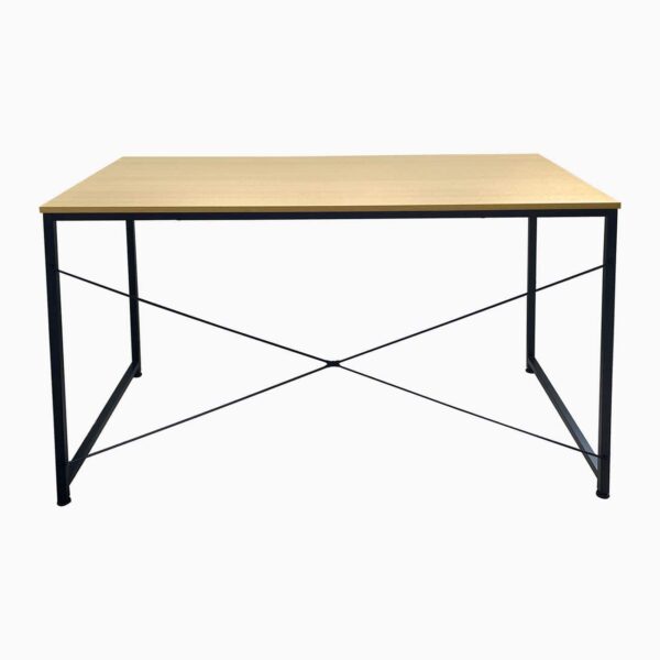 ΓΡΑΦΕΙΟ Η/Υ Μέταλλο Βαφή Μαύρο, Melamine Beech 120x60x74cm - Image 8