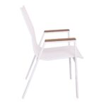 VIRNA Πολυθρόνα Κήπου Βεράντας, Μέταλλο Βαφή Άσπρο, Textilene Άσπρο,PolywoodΦυσικό 56x63x90cm - Image 9