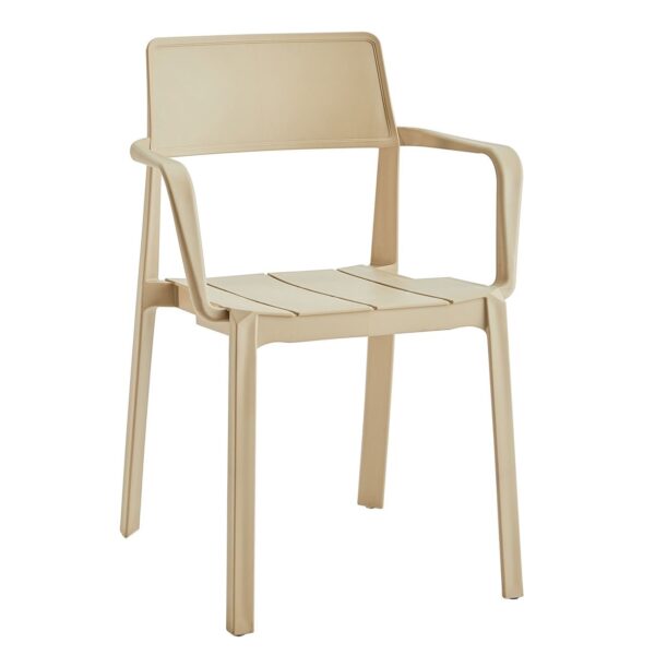 DIANNA Πολυθρόνα Στοιβαζόμενη, PP-UV Cappuccino 56x55x81cm - Image 5