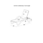 SUMMER K/D Ξαπλώστρα με μπράτσα Αλουμίνιο Ανθρακί, PP Άσπρο - Textilene Γκρι 69/58x196x31cm - Image 12